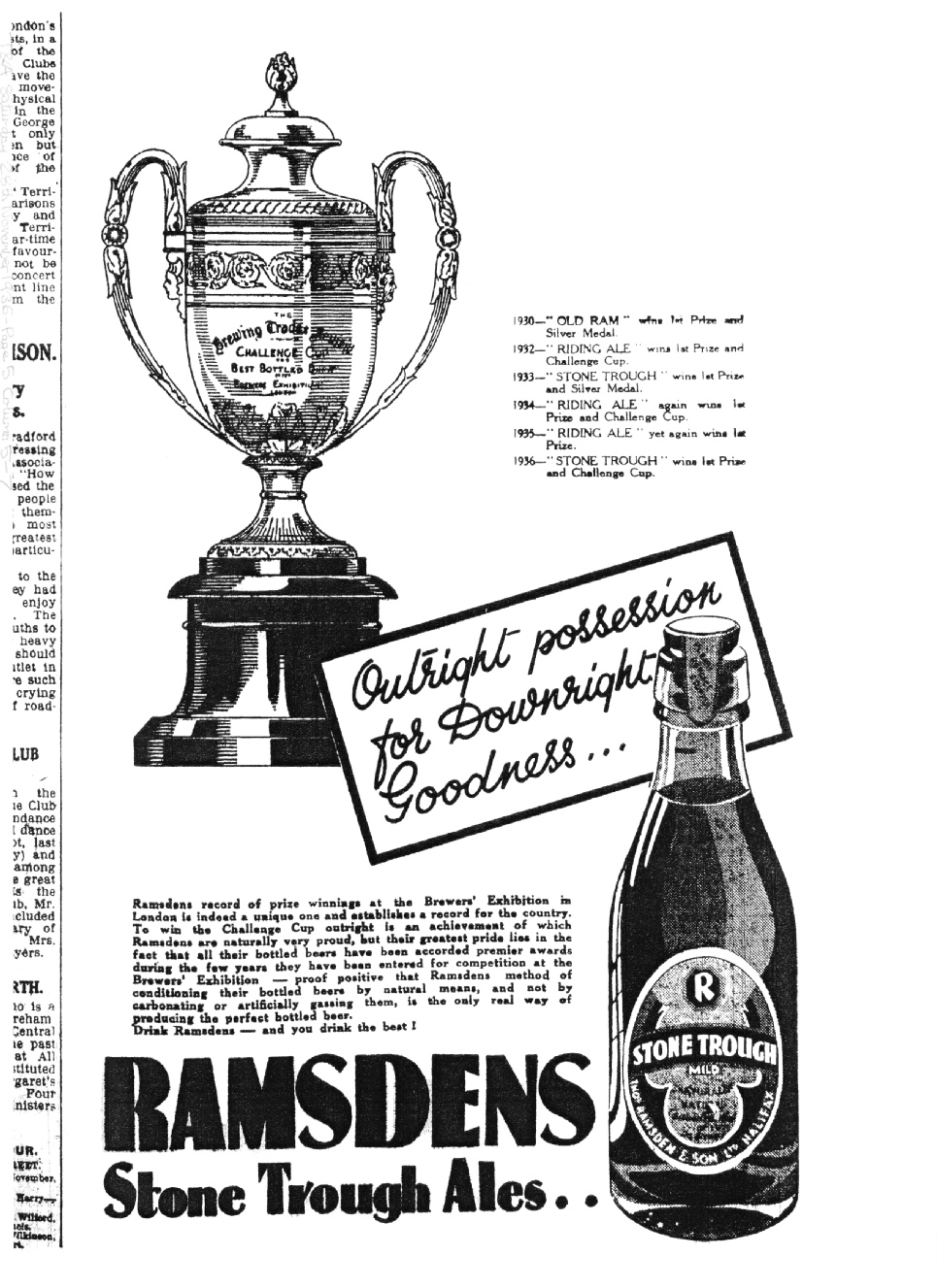 Telegraph & Argus Ramsden advert 1936